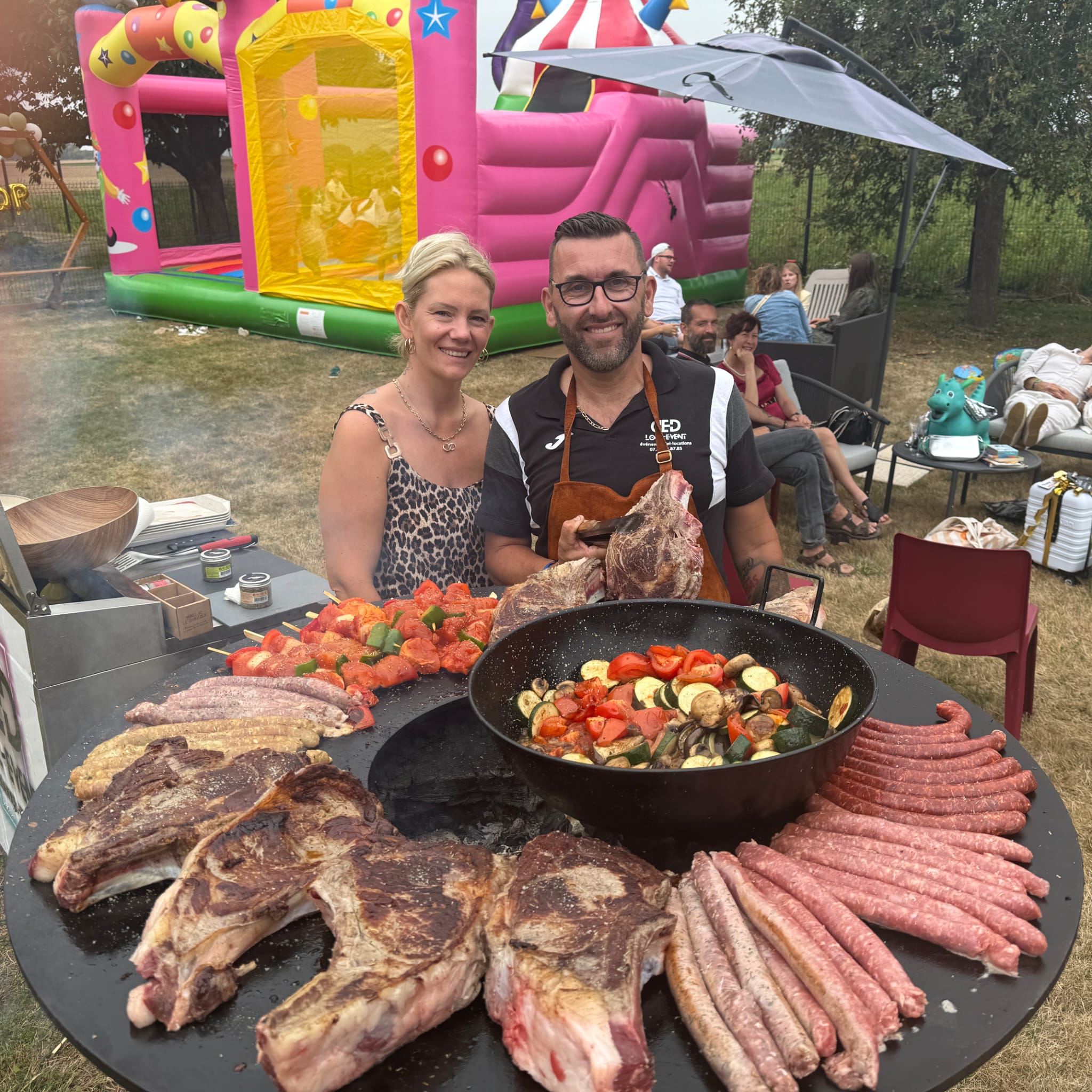 Baptême à Monchecourt : brasero, jeux gonflables, traiteur et ambiance réussie !